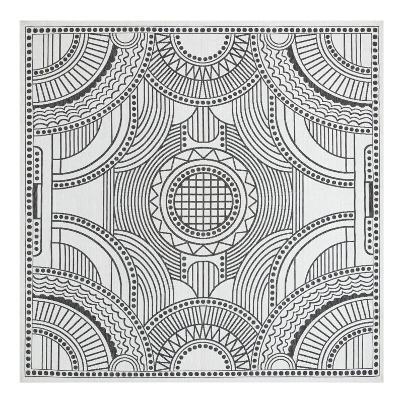 Geometric Indoor / Outdoor Rug, Square 12'