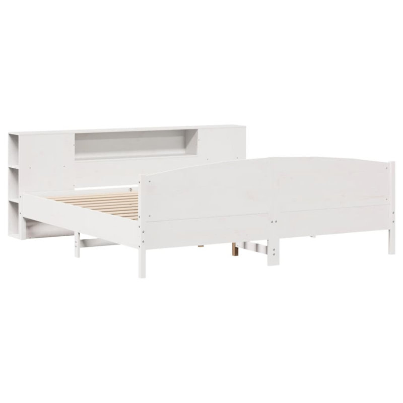 Arnot Solid Wood Bed, 135 cm W x 190cm L, White