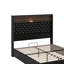 Structure de lit grand format en velours avec port de charge USB et veilleuse, décoration de rivet, lit plateforme à oreilles-395948199