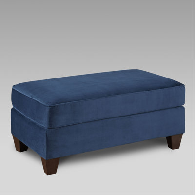 Fabric Cocktail In Navy - Upholstery, Legs, Geometric Pattern, Rectangular For Living Room Blue Seat Textured Fabric, High Foam,
