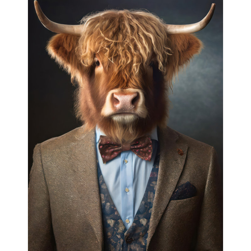 «Highlandcow» sur toile, H 32 po x l 26 po