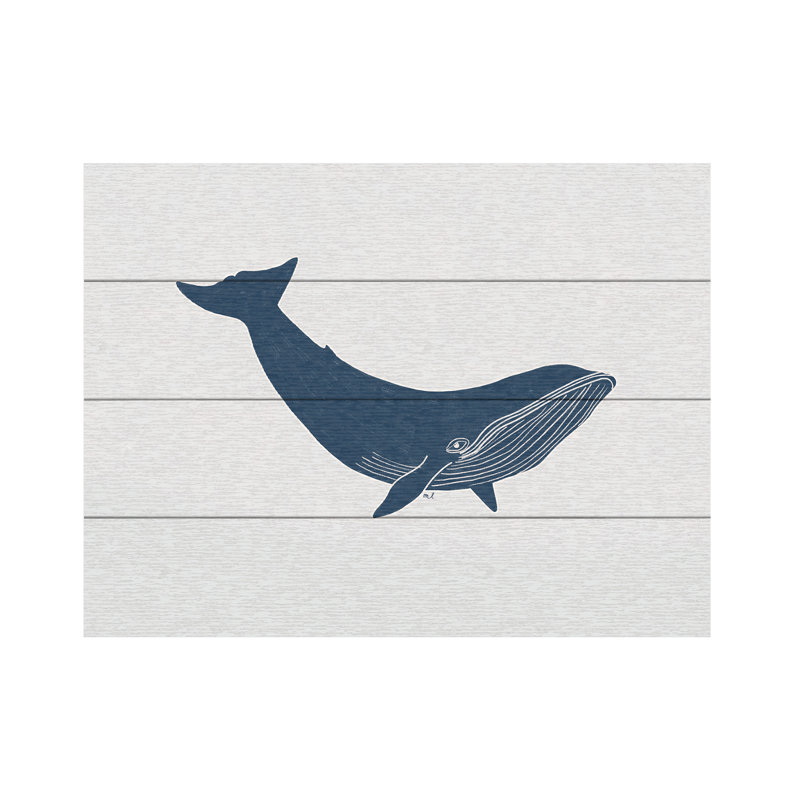 Menina Lisboa Blue Whale Wood Slat Art, H 12 po x l 16 po