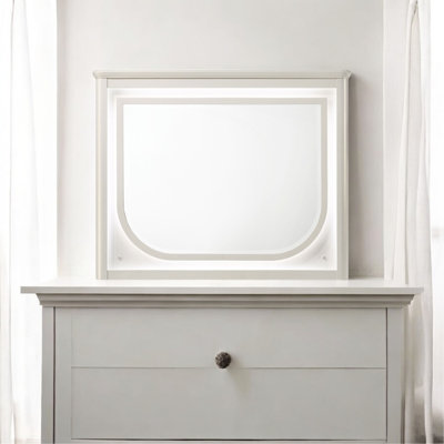 Miroir blanc perle