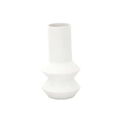 Vase rond en céramique blanc mat