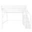 Lit mezzanine en métal avec escalier, rangement et garde-robe encastré en métal, blanc, conception stable, capacité de poids de 400 lb, sous la surface de 54,3 po pour les petites chambres de grande taille, support de tablettes, espace polyvalent-234409520-234409677