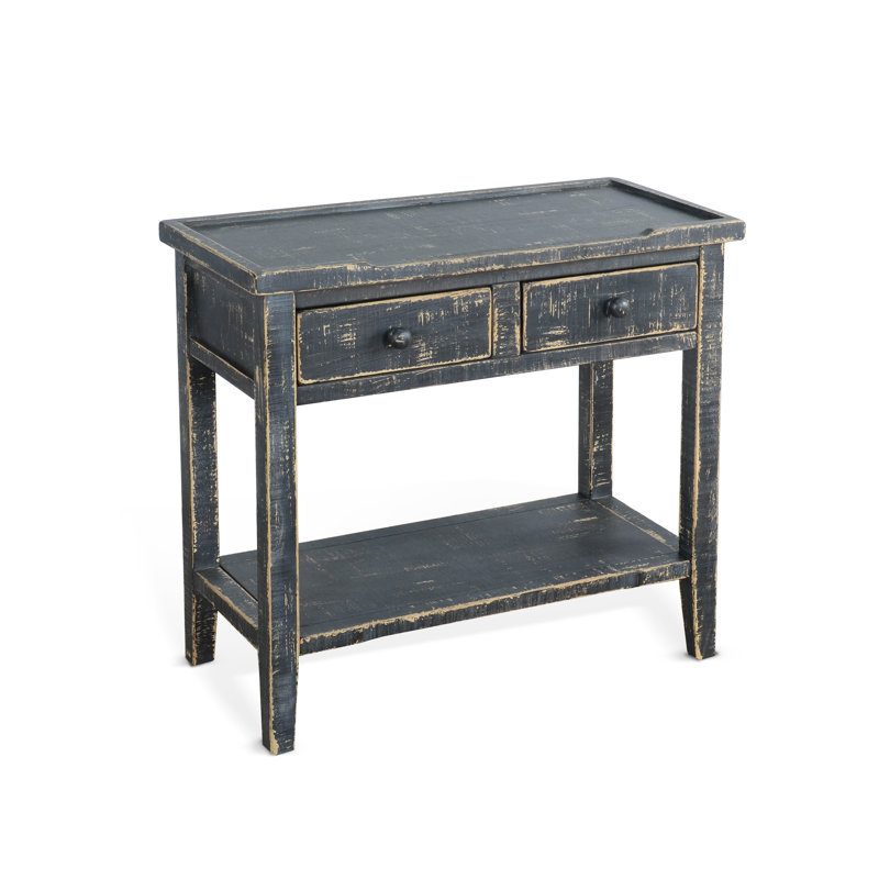 Console en bois massif 33 po Haralson, Sable noir
