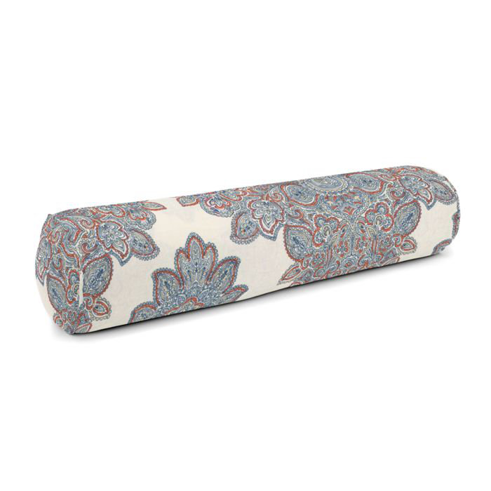 Baroque Linen Bolster Pillow Cover & Insert, 8" x 24", Grapefruit