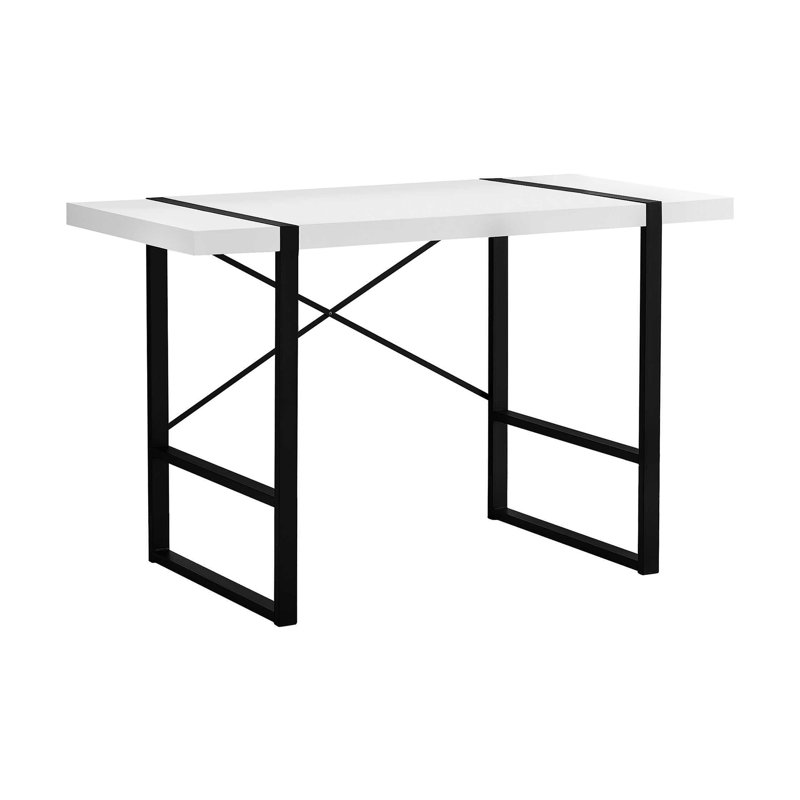 Bureau d'ordinateur Fullilove, bureau à domicile, ordinateur portable, L 48 po, travail, métal, stratifié, contemporain, moderne