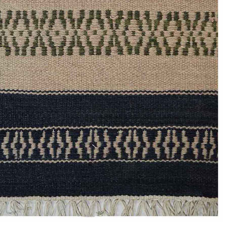 Melbourne Hand Woven Flat Weave Kilim Wool Eco-Friendly Area Rugs - Rectangle, Aqua Cream Color, Contemporary Modern Design, Low Pile Handmade Area Rugs for Living Room, Bed Room