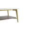 Table de salon - rectangulaire, dorée et blanche, en métal, spacieuse, facile à installer et à essuyer, fabrication en métal doré et blanc robuste, propre