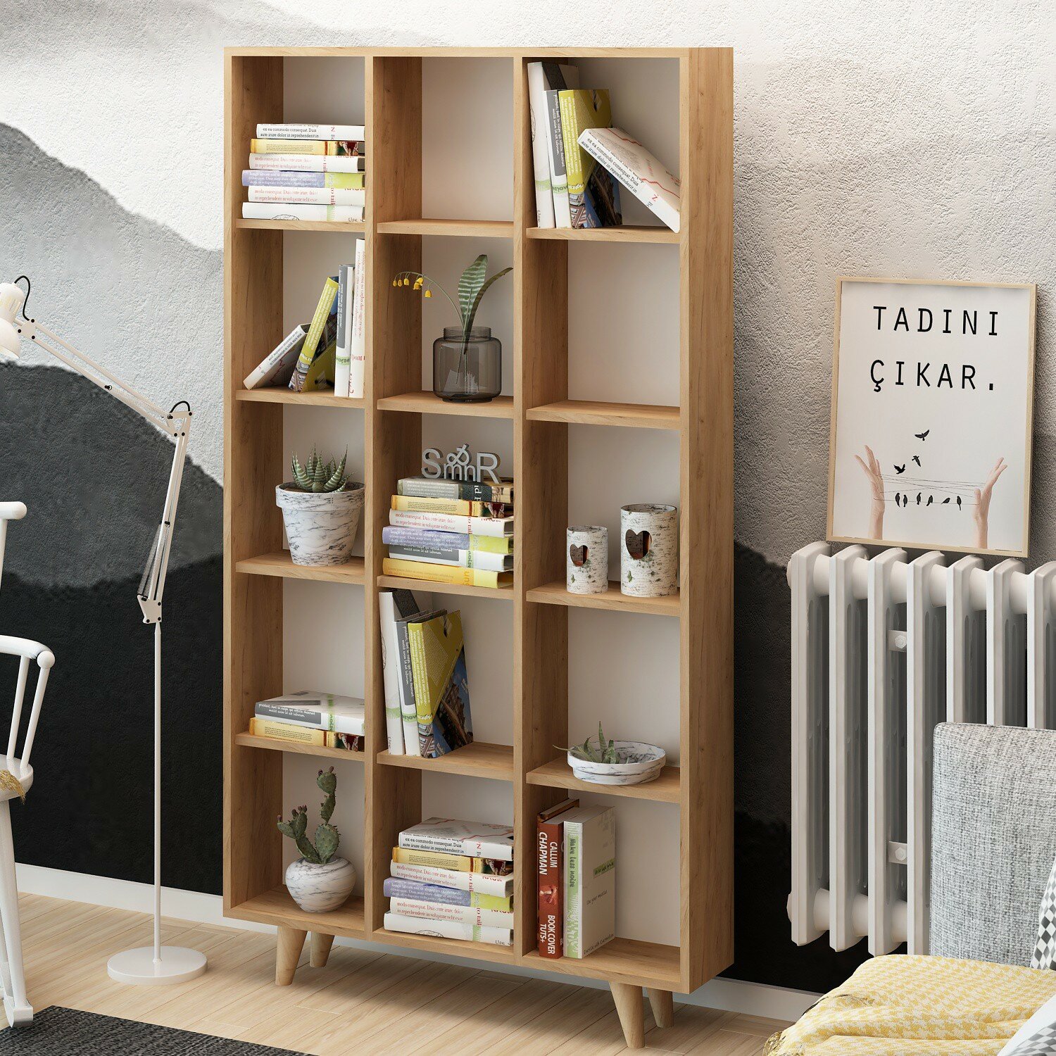 Callum Wall System 3-Drawer, Storage Bookshelf