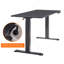 Bureau électrique debout, bureau à hauteur ajustable, bureau assis-debout 24 po x 48 po, cadre noir / plateau noir-275079668