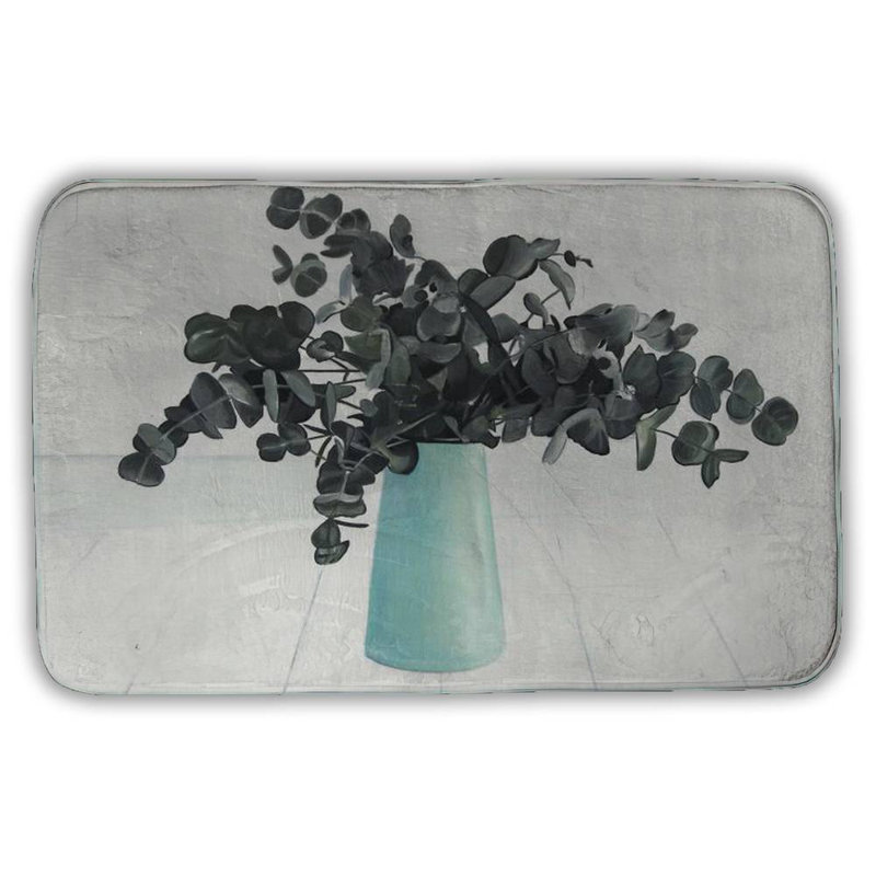 Bouquet of eucalyptus Bath Mat with Non-Slip Backing - Quick Dry Memory Foam Bathroom Rug - Absorbent - Modern Plush Spa-Style - Machine Washable