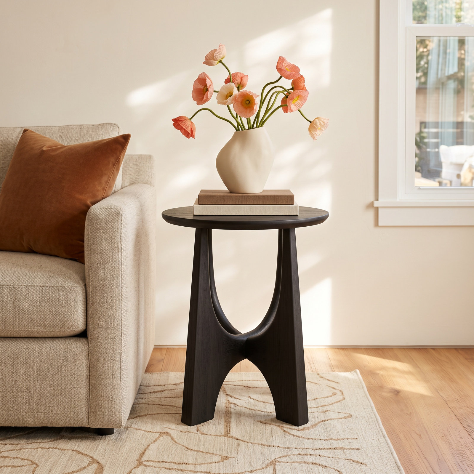 Dunnigan Solid Wood End Table, Black