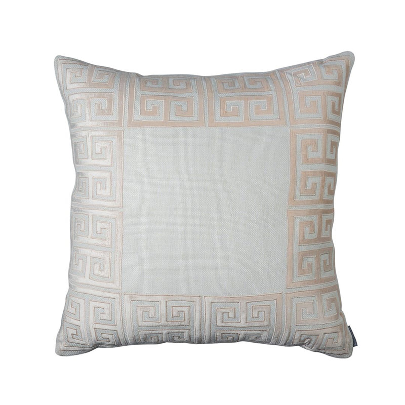 Guy Geometric Feather Throw Pillow, Ivory
