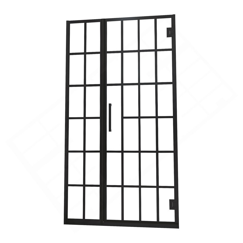 Shower Door 40" W x 72" H Pivot Frameless Shower Door with Pattern Glass, 2/5 in. (10mm), Open Entry Design in Matte Black