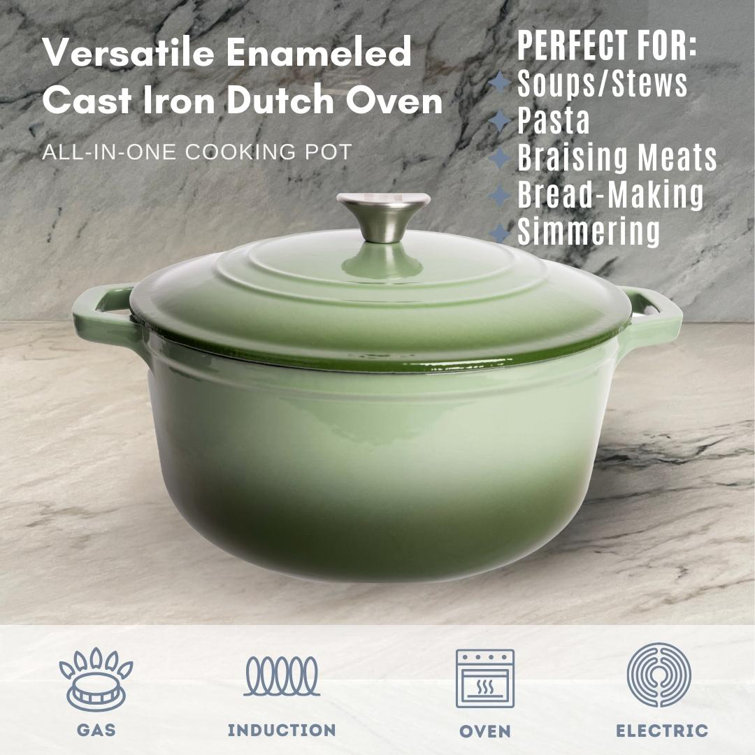 LEXI HOME 6 qt. Durable Cast Iron Dutch Oven Casserole Pot in