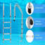 Swimming Pool Ladder, 2/3/4/5-Step, In-Ground Stainless Steel Step for Indoor/Outdoor Pool, Heavy Duty Non-Slip Ladder, Easy Assembly
