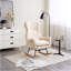 Chaise berçante moderne avec dossier haut, chaise berçante à accoudoirs confortable et fauteuil de salon