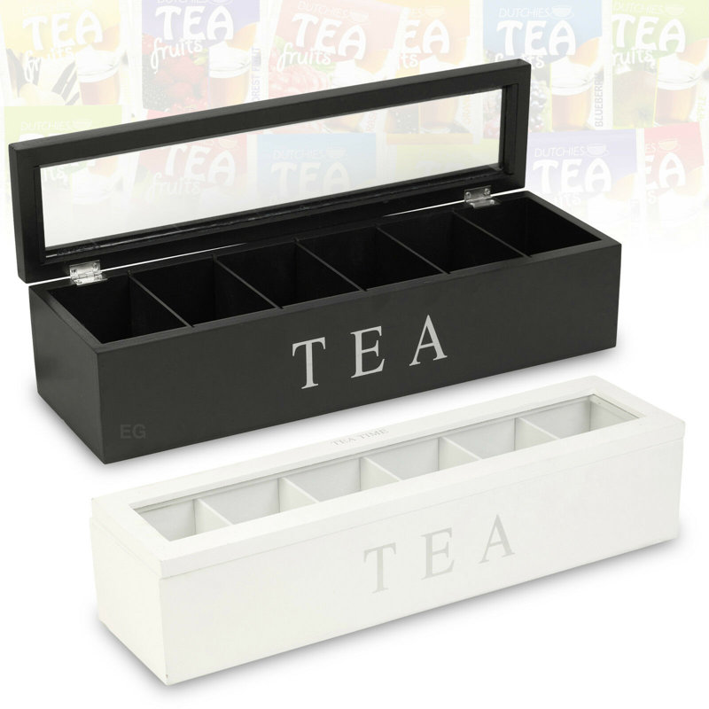 Belfry Kitchen Isabell Wood Tea Box, Black