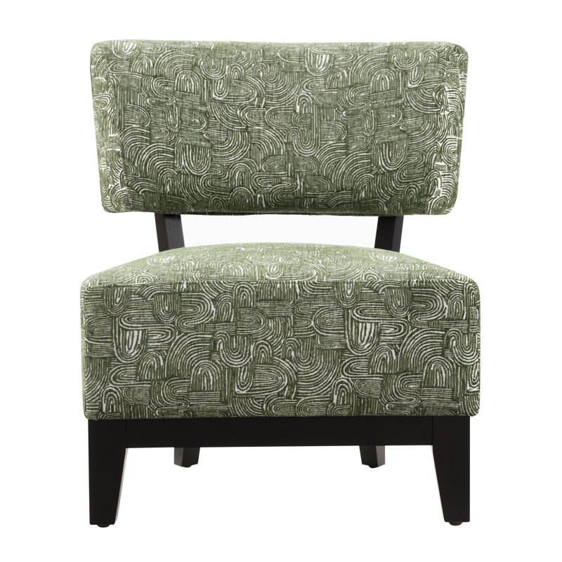 Fauteuil d'appoint rembourré avec dossier incliné Swirle, Vert
