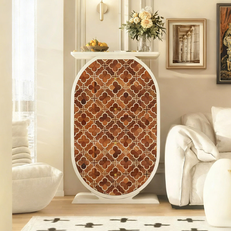 Armoire d'appoint moderne en bois massif, Blanc