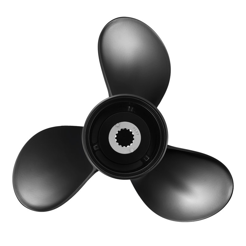 Hélice extérieure en aluminium pour mercure 40-140 HP, 13 po de diamètre x 19 po, 15 cannelures, rotation à droite, noir