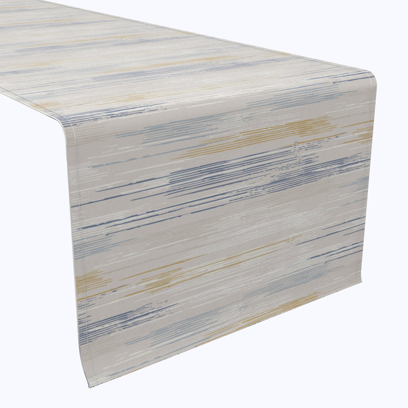 Table Runner, 100% Cotton, 16X108", Natural Brush Stroke, 90" L x 16" W