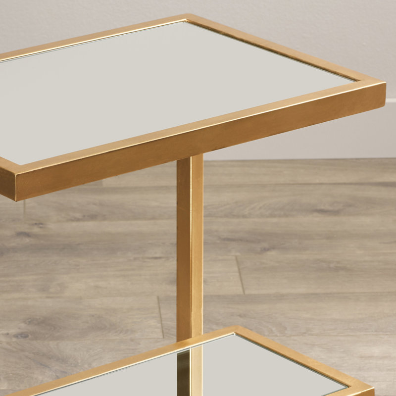 Huckleberry Sled End Table, White/Gold