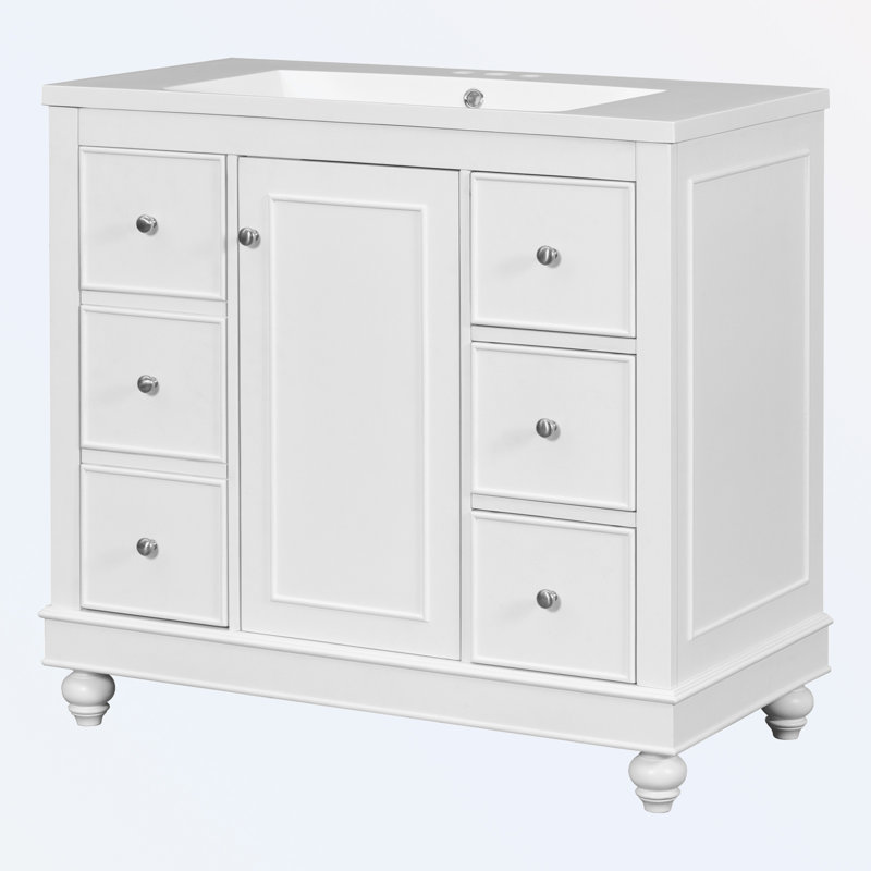 Armoire de salle de bain Chandace, Blanc