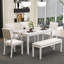 Ensemble de salle à manger extensible 6 pièces avec 4 chaises et un banc-756722998