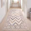 Tapis Fenwick moderne à rayures effet pinceau, bleu, gris et beige, lavable à la machine, antidérapant, à poils courts, pour intérieur et extérieur, adapté aux animaux domestiques, idéal pour le salon, la chambre, la salle à manger, l'entrée, le corridor ou le bureau.-362629614