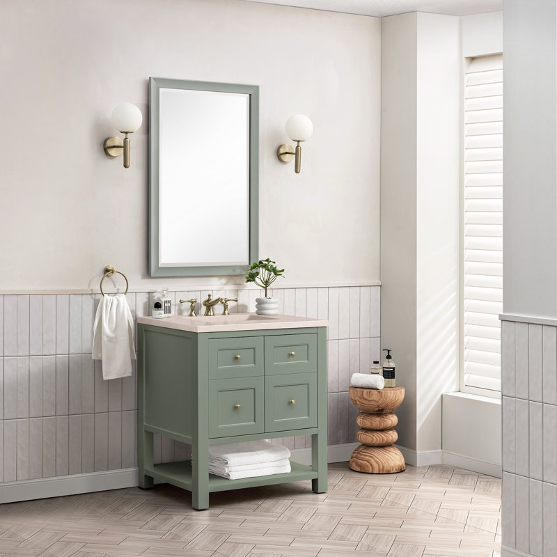 Breckenridge 30'' W Single Vanity, Charcoal Soapstone, Smokey Celadon, 8" Widespread
