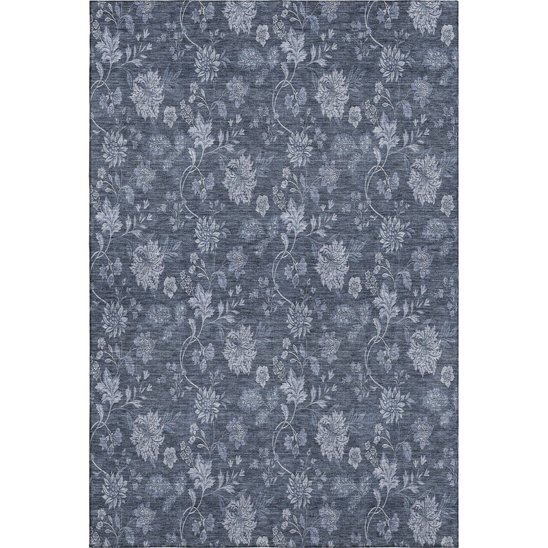 Premium Machine Washable Prisco Blue Rug, Rectangle 10' x 14'