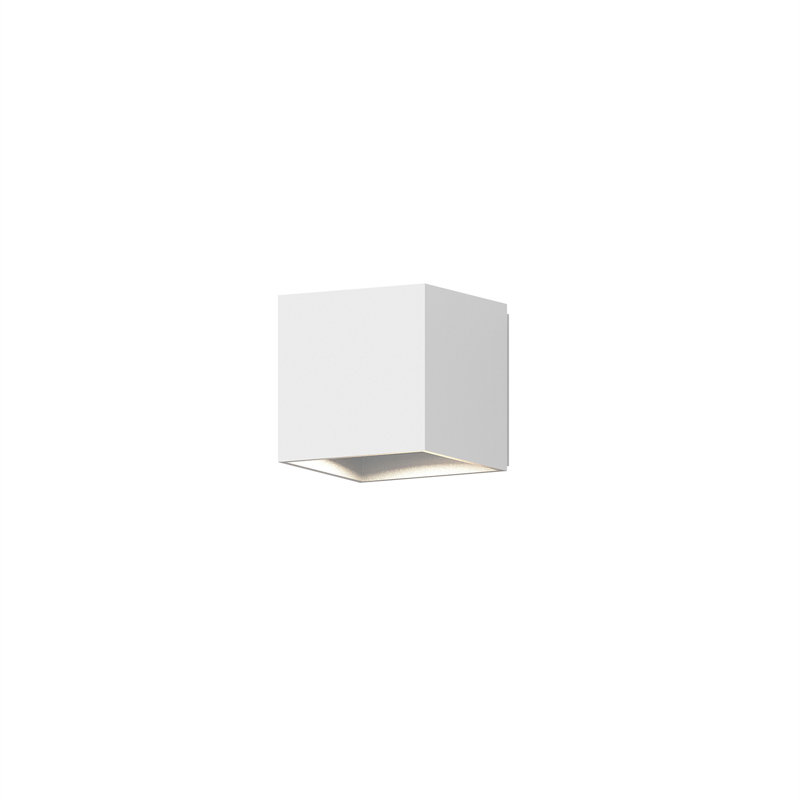 Qube Aluminum LED Flush Mounted Sconce, Textured White, 5.25" H x 5.25" W x 5.5" D