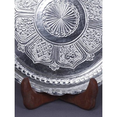  Pure Silver Engraved Worship Thali From Nepal - Traditional Ritual Plate | Decor