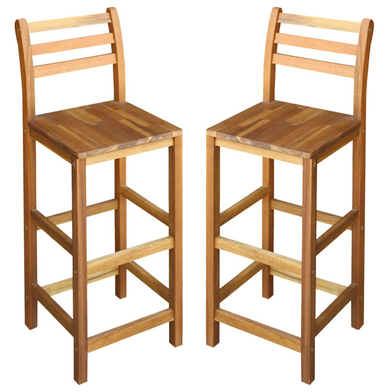 Bar Stool Bar Seat Counter Height Stool for Kitchen Pub Solid Wood, 2