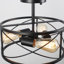 Plafonnier semi-encastré 3 lumières 12 pouces industriel noir avec cage en métal