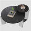 32,68 po et 16,93 po, table basse, table d'appoint, table d'appoint, table d'appoint avec placage en chêne noir, panneau de fibres à densité moyenne de 25 mm pour le salon, la salle à manger et la chambre à coucher, pieds en pierre frittée, noir, diamètre 83 + 43 cm-1033485253