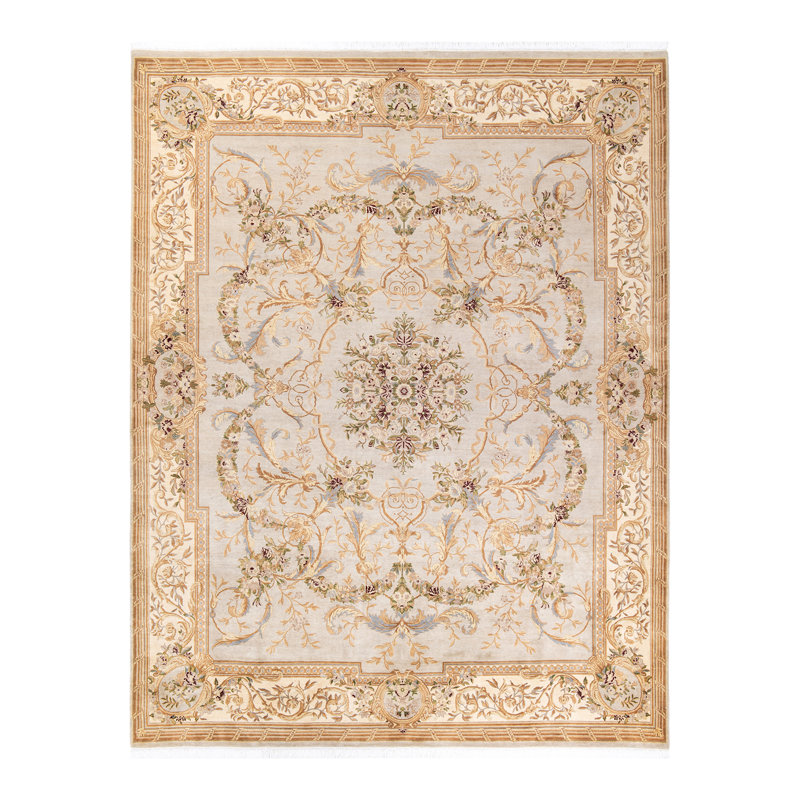 Tapis unique noué à la main Keenan - sable, 8 pi 2 po x 10 pi 6 po