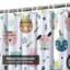 Dessin de mignon rideau de douche boho avec 12 crochets-76405653