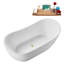Baignoire autoportante blanche brillante 55 po avec drain interne Streamline