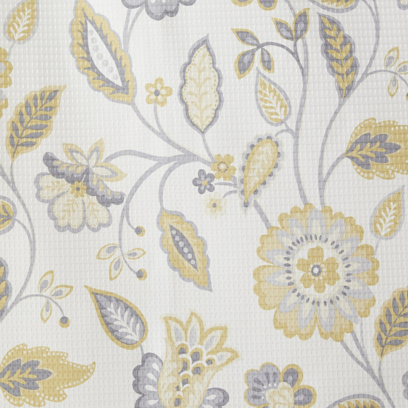 Polyester Printed Room Darkening Single Curtain Panel, 50" W x 95" L, Yellow