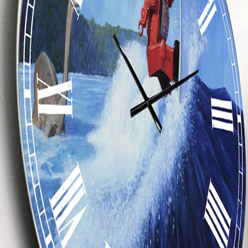 Surfer Joe - Grande horloge murale moderne, Petit