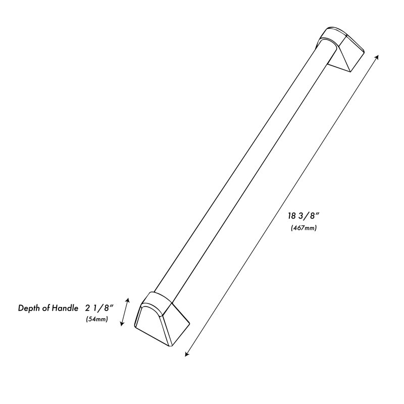 ZLINE 24 in. Microwave Helix Handle (Set of 1) in Stainless Steel, 1.93” H x 18.39” W x 2.17” D, Polished Gold
