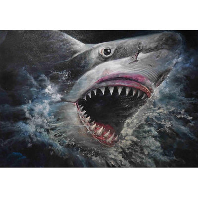 Grand papier peint auto-adhésif amovible Paint Sharks