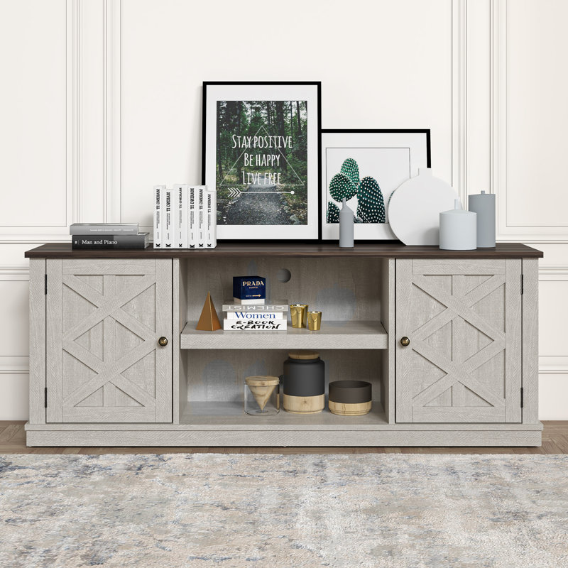 Beatrix Unfinished TV Stand for TVs up to 70", 64" W, Off  White
