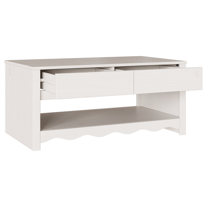 Coffee Table with Storage, White