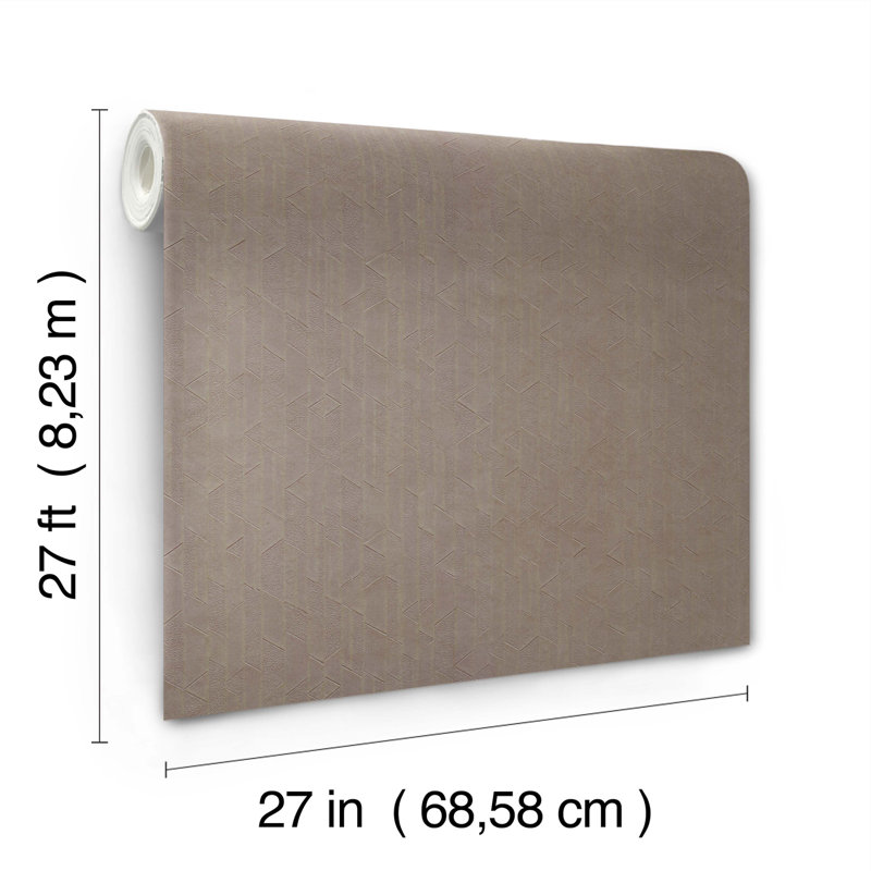 Geometric Wallpaper Roll, Aged Bronze
