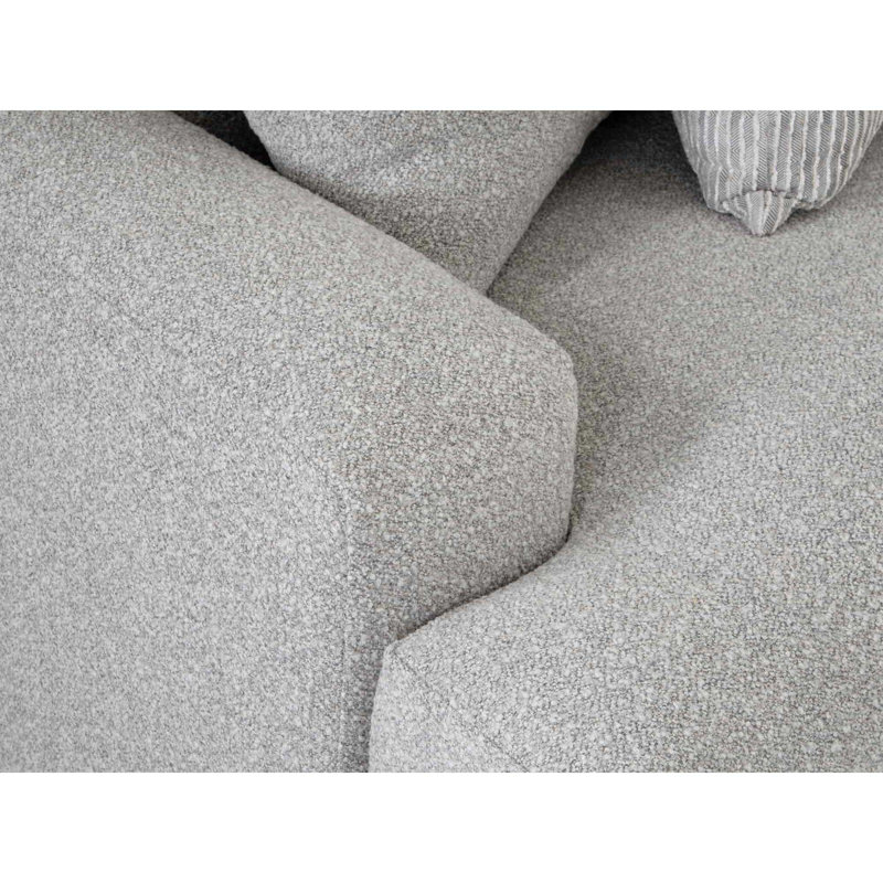 Causeuse modulaire 3 pièces à accoudoir droit avec méridienne réversible Alla Alla, Polyester gris
